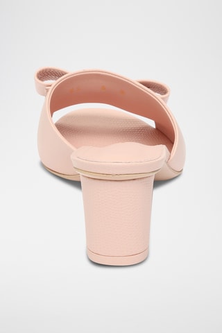 Mules à talons en cuir - Rose