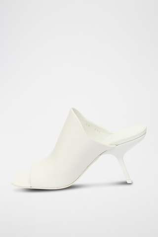 Mules à talons en cuir - Blanc