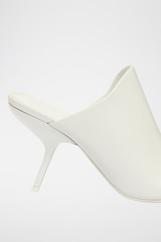 Mules à talons en cuir - Blanc