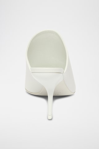 Mules à talons en cuir - Blanc