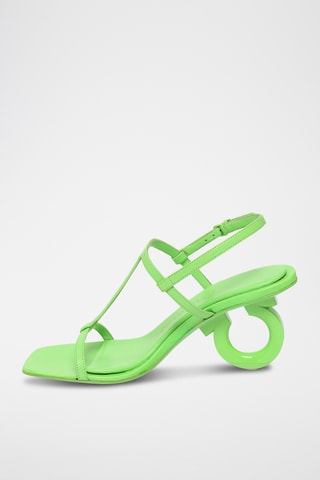Sandales à talons en cuir - Vert