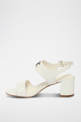 Sandales à talons en cuir - Blanc