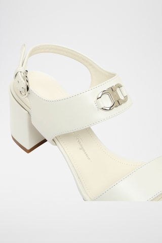 Sandales à talons en cuir - Blanc