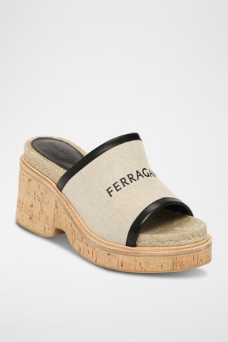 Mules compensées - Beige