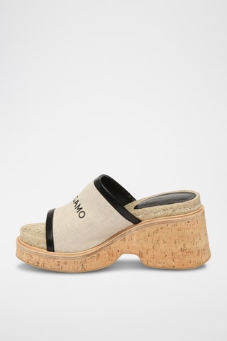 Mules compensées - Beige