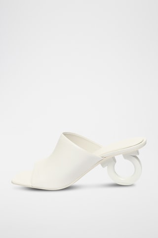Mules à talons en cuir - Rose