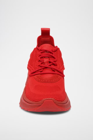 Baskets plateformes en cuir - Rouge