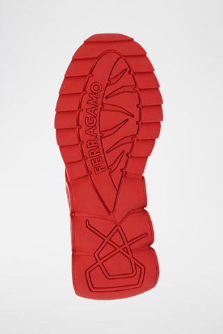 Baskets plateformes en cuir - Rouge