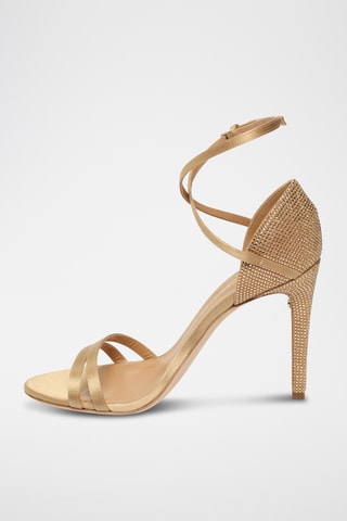Sandales à talons en cuir suédé - Beige