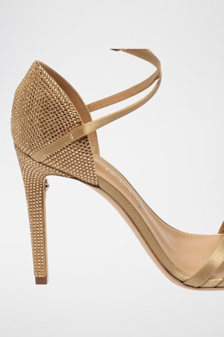 Sandales à talons en cuir suédé - Beige