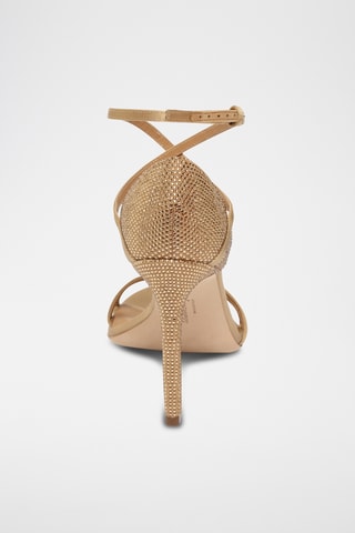 Sandales à talons en cuir suédé - Beige