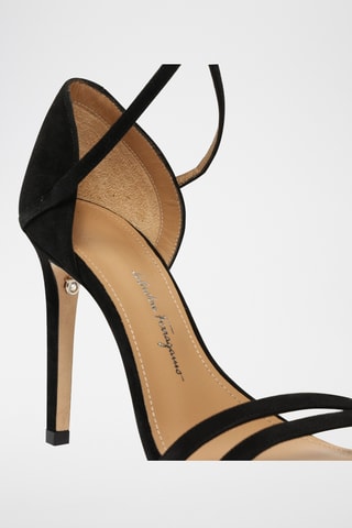 Sandales à talons en cuir suédé - Noir