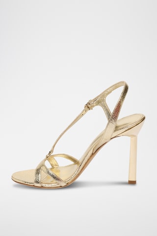 Sandales à talons en cuir - Doré