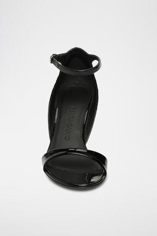 Sandales à talons vernies en cuir - Noir