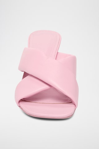 Mules à talons en cuir - Rose