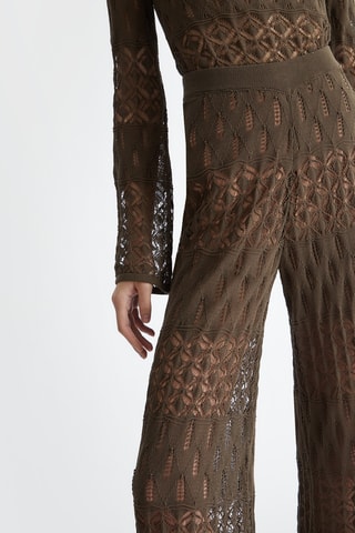Pantalon taille haute - Marron