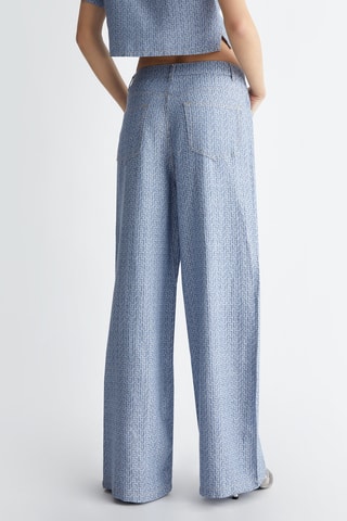 Jean baggy en lin - Bleu