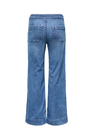 Pantalon wide legs taille haute  -  Bleu cobalt - Kids Only Girl