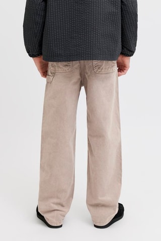 Pantalon wide legs taille haute en coton biologique  - Jack&Jones -  Beige