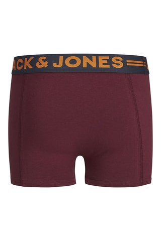 3 boxers en coton biologique - Bleu marine et bordeau - Jack&Jones Junior
