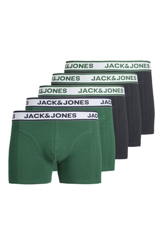 5 boxers en coton biologique - Vert et bleu marine - Jack&Jones Junior