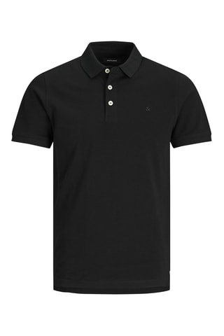 Polo regular em algodão biológico -  Preto