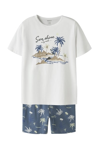 Pyjama en coton biologique  -  Bleu cobalt - Name It