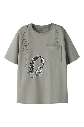 T-shirt regular en coton biologique  - Name It -  Gris