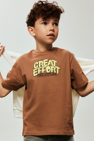T-shirt en coton biologique - Marron - Name It