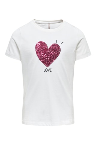 T-shirt en coton biologique - Blanc - Kids Only Girl