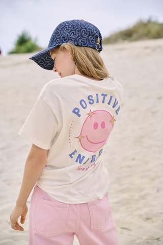 T-shirt loose en coton biologique  -  Blanc - Kids Only Girl
