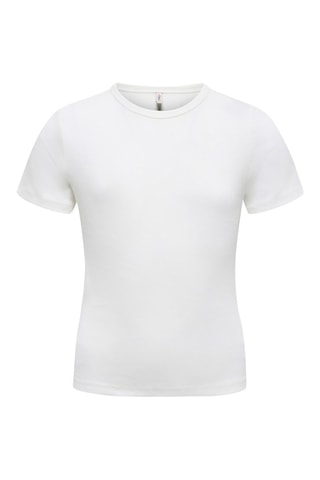 T-shirt slim en coton biologique  -  Blanc - Kids Only Girl