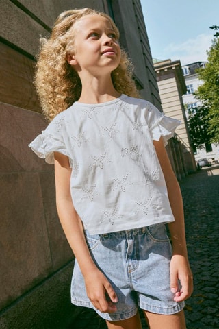 Blouse en broderie anglaise en coton biologique  -  Blanc - Name It