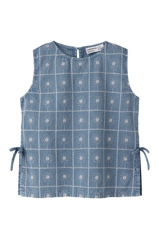 Blouse en coton biologique et lin  -  Bleu clair - Name It