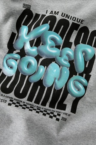 Sweat en coton biologique - Gris chiné - Name It