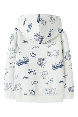 Sweat à capuche - Blanc et indigo - Name It