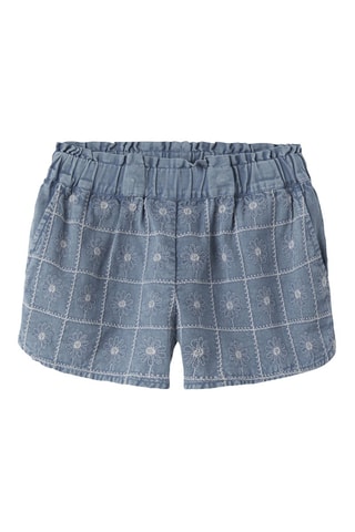 Short regular en coton biologique et lin  -  Bleu clair - Name It