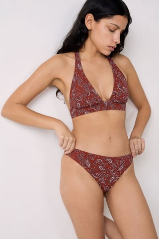 Bikinibroekje Charliz - Steenrood en Wit