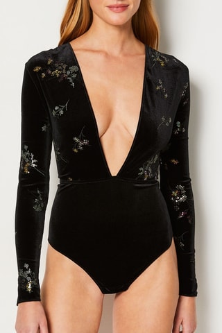 Velours Bodysuit Magique - Zwart