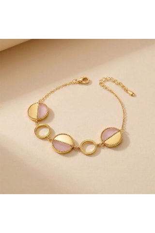 Pulseira folheada a ouro fino amarelo Mezzo - Calcedónias