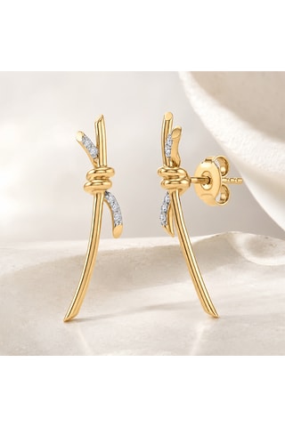Brinco Knot - Prata folheado a ouro fino amarelo