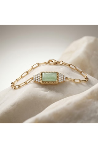 Pulseira folheada a ouro fino amarelo Bauhaus - Aventurina