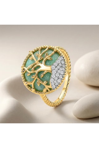 Anel folheado a ouro fino amarelo Albero - Amazonite