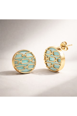 Brincos folheados a ouro fino amarelo Forçat - Amazonites