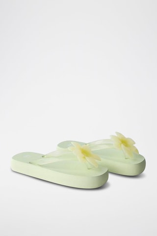 Tongs plateforme - Vert