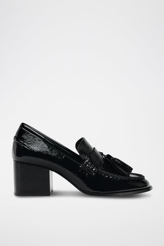 Mocassins à talons vernis - Noir