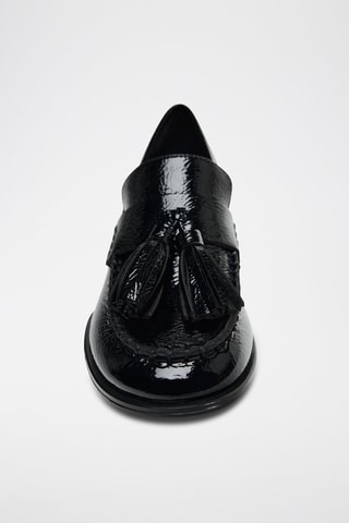 Mocassins à talons vernis - Noir