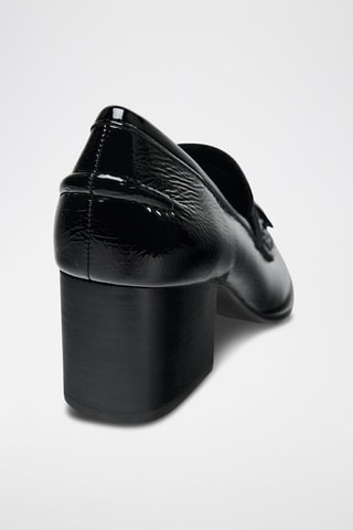 Mocassins à talons vernis - Noir
