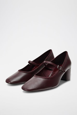 Babies à talons en cuir - Bordeaux