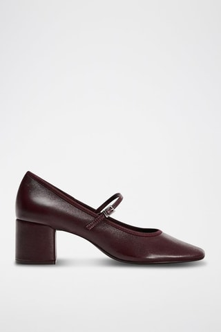 Babies à talons en cuir - Bordeaux